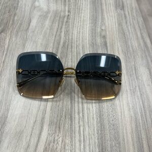 Gold Louis Vuitton LV Jewel Square Sunglasses